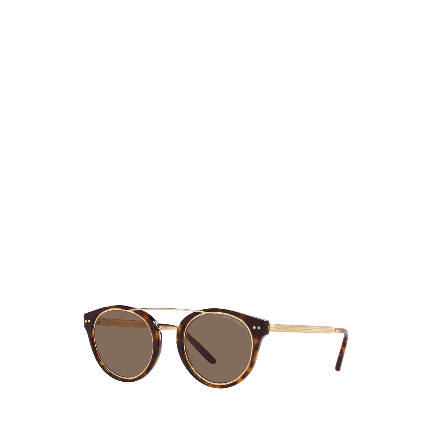 Мужские солнцезащитные очки Ralph Lauren Art Deco Round Sunglasses, цвет: Бледный золотой — фото 4