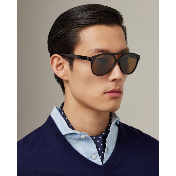 Brown Havana Automotive Pilot Sunglasses Ralph Lauren 4