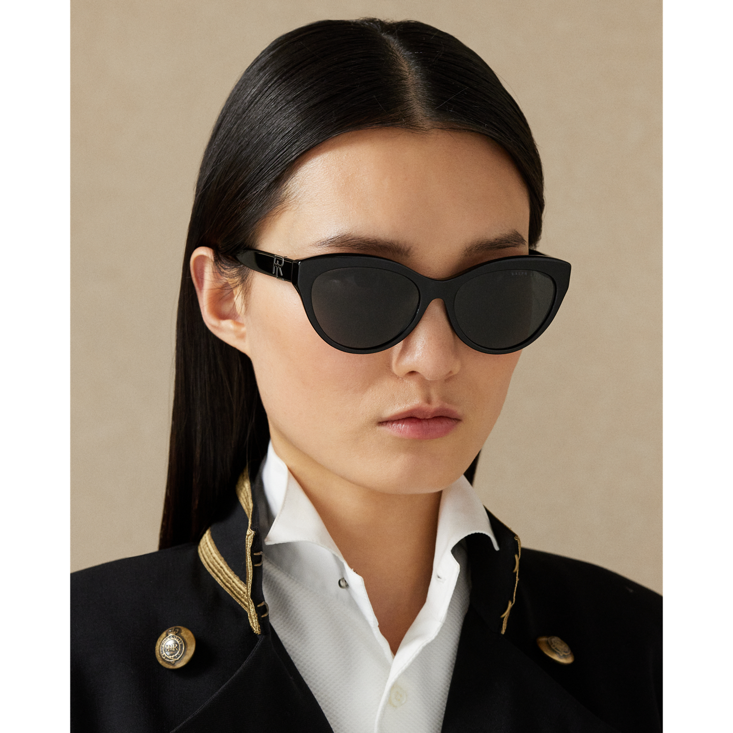 Женские солнцезащитные очки Ralph Lauren RL Betty Sunglasses, цвет: Чёрный — фото 3