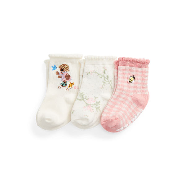 Polo Bear Crew Sock 3-Pack Baby Girl 1