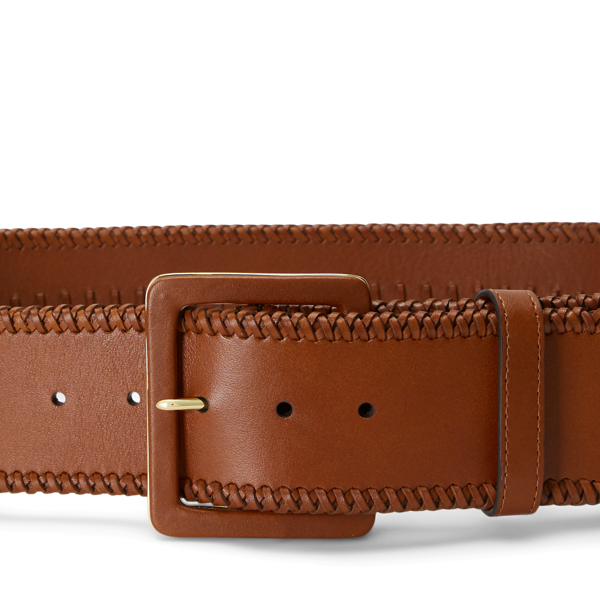 Breiter Lederg&uuml;rtel mit Ziern&auml;hten Lauren in Lauren-Sandbraun 2