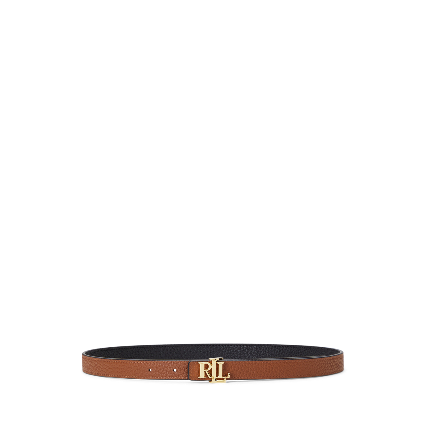 Женский ремень Lauren Ralph Lauren Logo Reversible Leather Skinny, цвет: Чёрный / Рыжевато-коричневый — фото 2