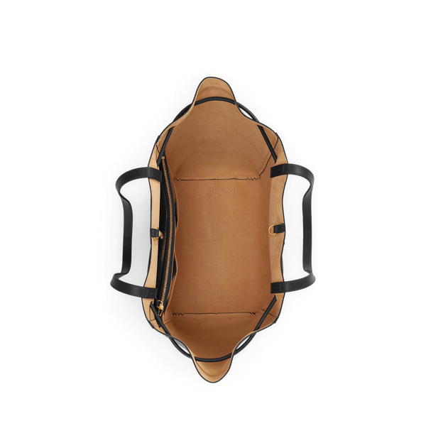 Black Leather Medium Andie Drawstring Tote Lauren 5