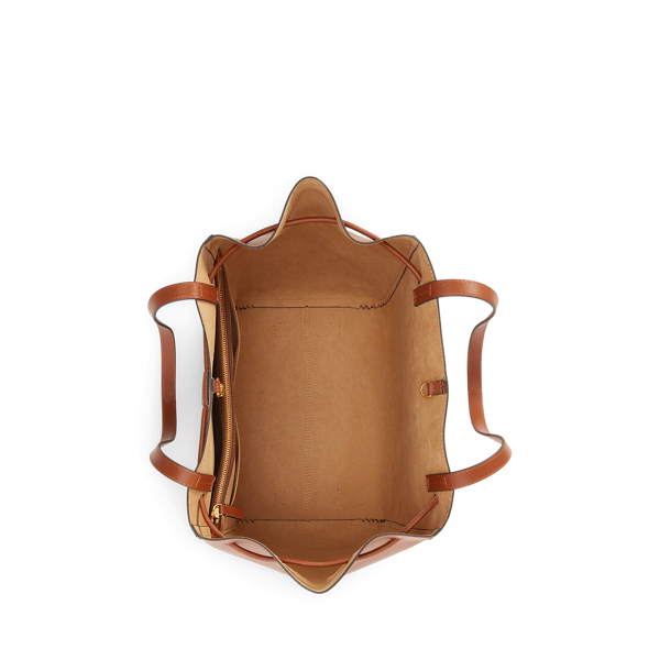 Lauren Tan Leather Medium Andie Drawstring Tote Lauren 5