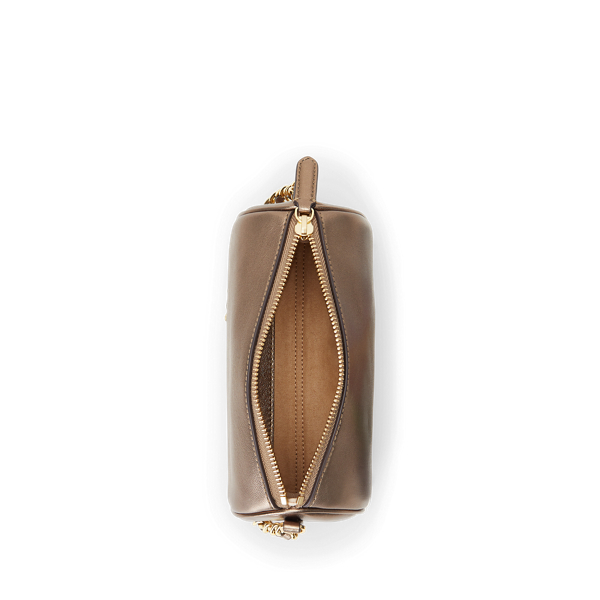 Aged Gold Nappa Leather Small Emelia Shoulder Bag Lauren 5