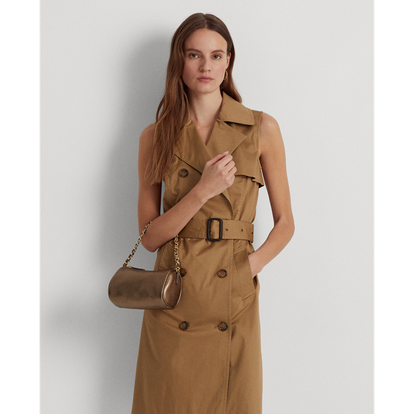 Aged Gold Nappa Leather Small Emelia Shoulder Bag Lauren 7