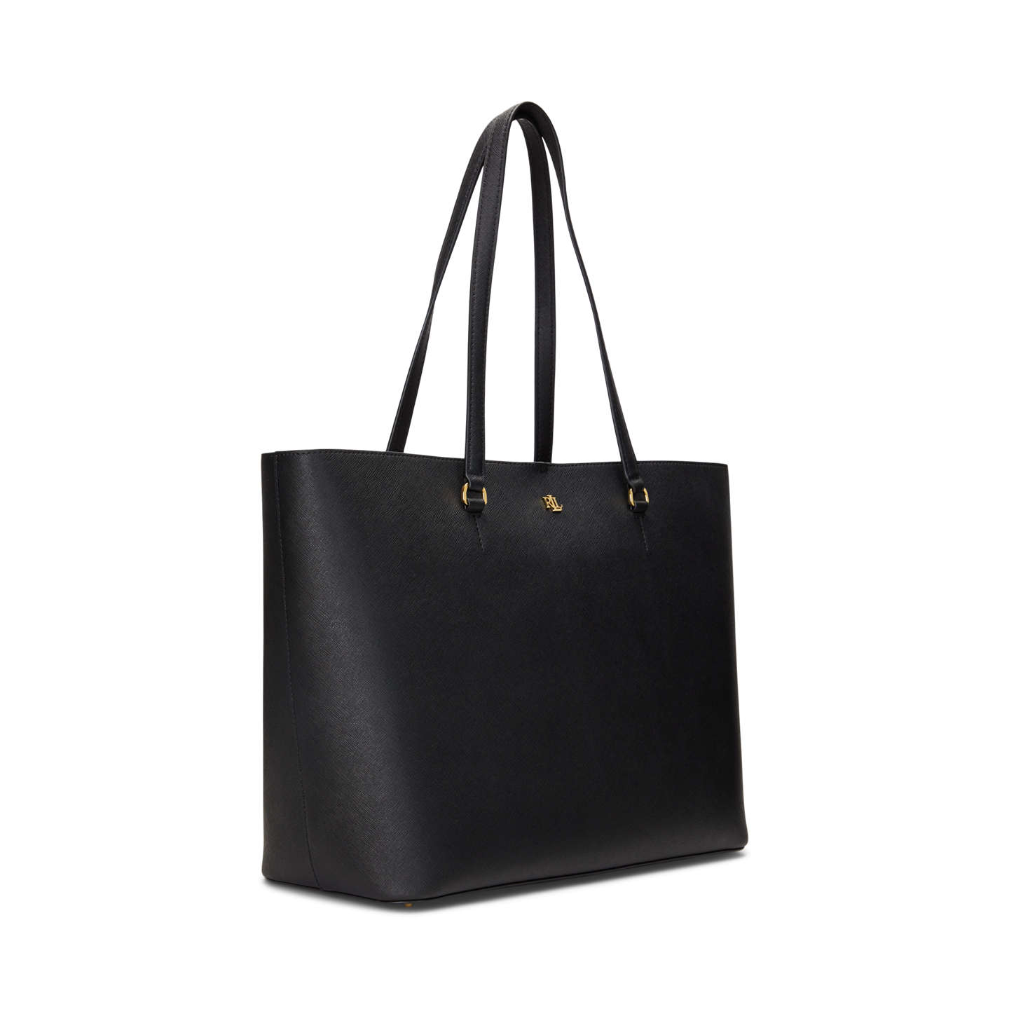 Женская сумка Ralph Lauren Crosshatch Leather Large Karly Tote, цвет: Чёрный — фото 1