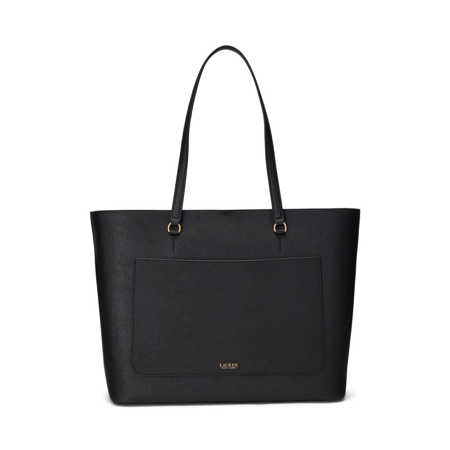 Женская сумка Ralph Lauren Crosshatch Leather Large Karly Tote, цвет: Чёрный — фото 2