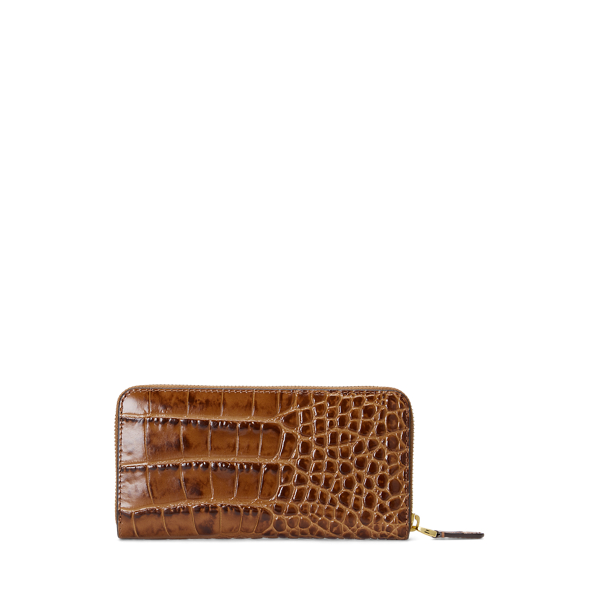 Vintage Brown Embossed Leather Continental Wallet Lauren 2