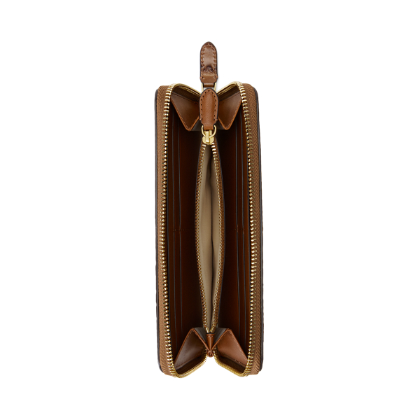 Vintage Brown Embossed Leather Continental Wallet Lauren 3