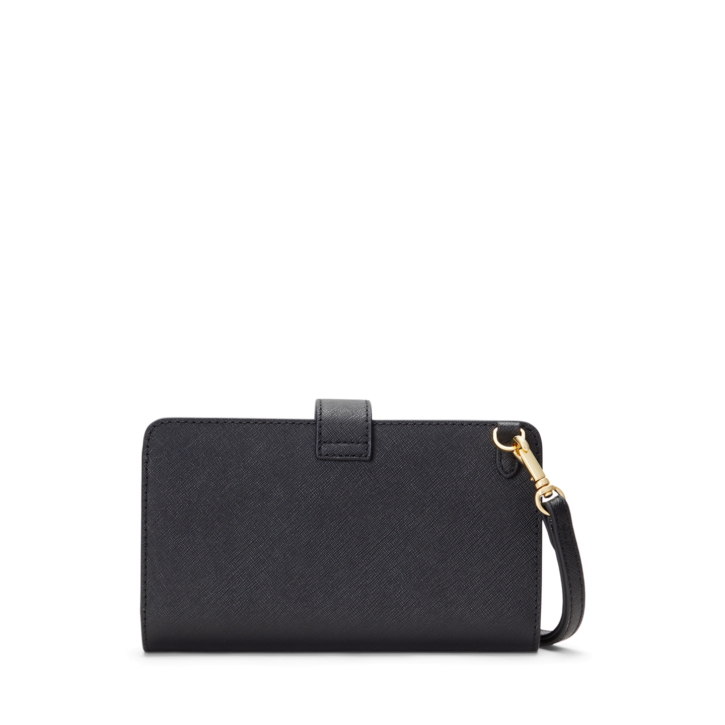 Женская сумка Ralph Lauren Crosshatch Leather Tech Wristlet, цвет: Чёрный — фото 1