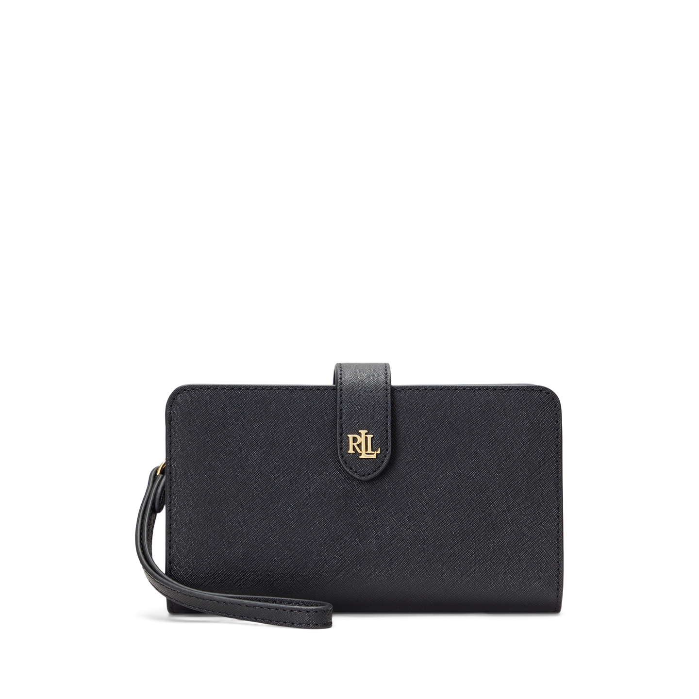 Женская сумка Ralph Lauren Crosshatch Leather Tech Wristlet, цвет: Чёрный — фото 3