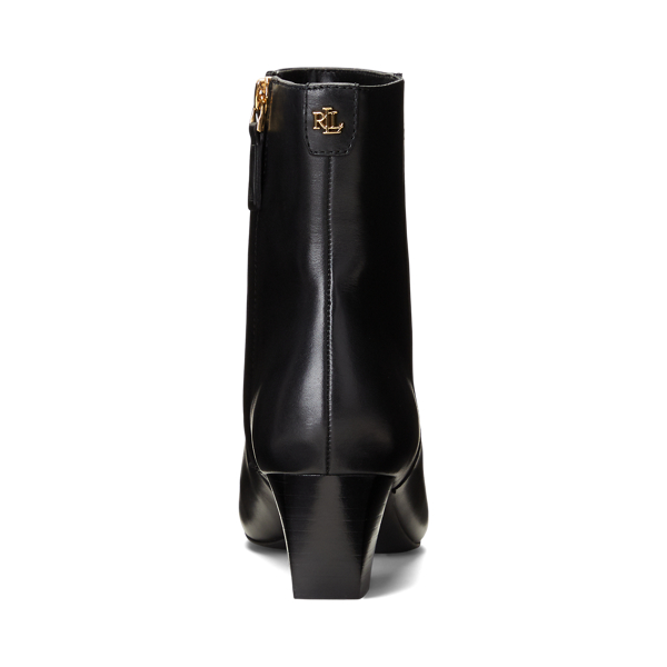 Black Willa Burnished Leather Bootie Lauren 3