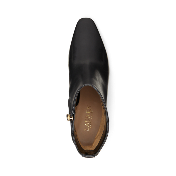 Black Willa Burnished Leather Bootie Lauren 4