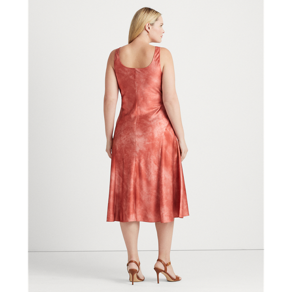 Batik-Satinkleid mit Ringdetails Lauren Woman in Roter Sonnenstein multi 5