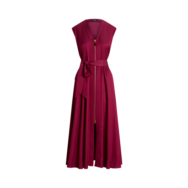 Belted Shantung Cap-Sleeve Dress Lauren Petite 1
