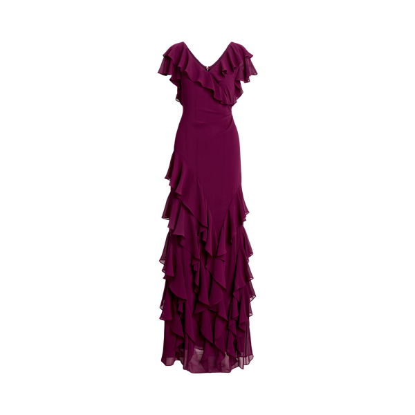 即発☆Ralph Lauren Ruffle-Trim Jersey Gown Ruffle-Trim Jersey Gown | Ralph Lauren