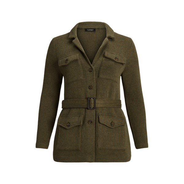 Belted Tweed Jacquard Blazer Lauren Woman 1