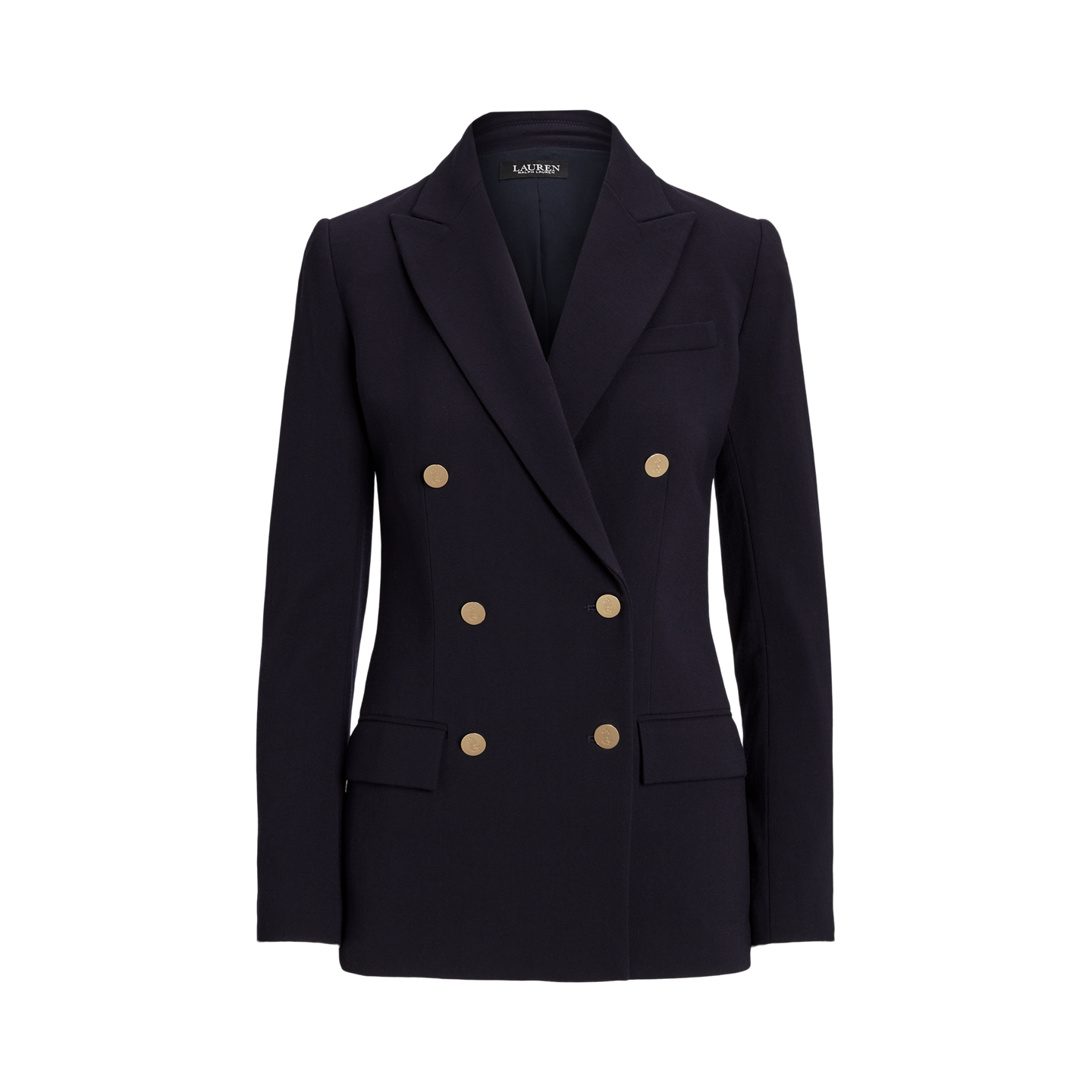 Женский пиджак Ralph Lauren Double-Breasted Wool Crepe Blazer, цвет: Тёмно-синий — фото 5
