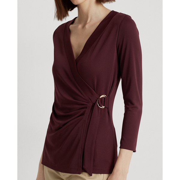 Vintage Burgundy Stretch Jersey Top Lauren 6