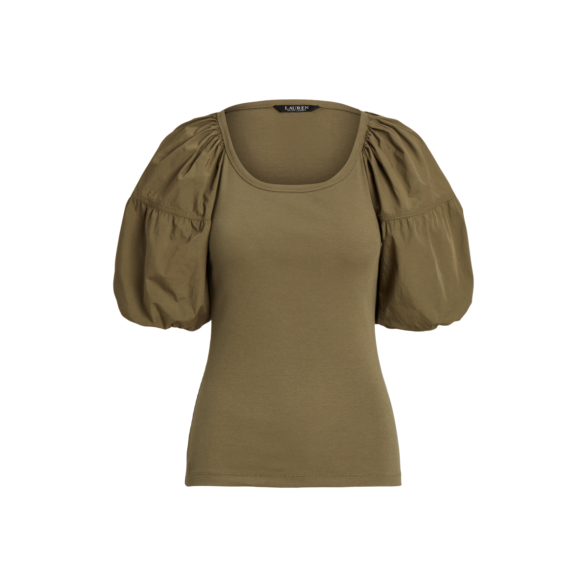 ラルフ・ローレン Lauren Ralph Lauren ストレッチ Cotton Puff-Sleeve Tee レディース シャツ トップス Ne Stretch Cotton Puff-Sleeve Tee | Ralph Lauren