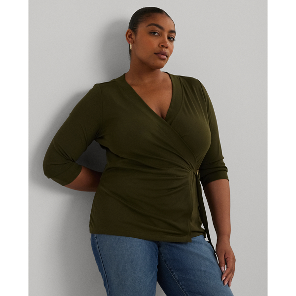 Botanic Green Stretch Jersey Top Lauren Woman 1