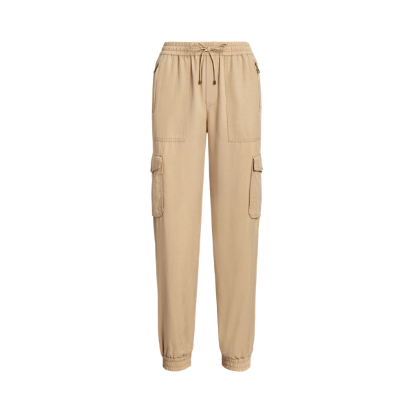 Birch Tan Twill Cargo Ankle Pant Lauren 2