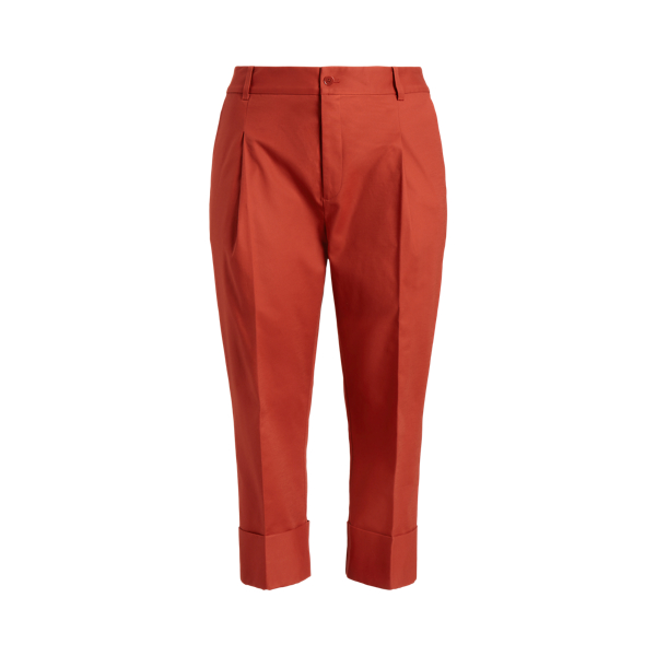 Double-Faced Stretch Cotton Ankle Pant Lauren Woman 1