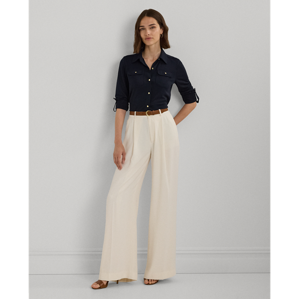 Double-Faced Georgette Wide-Leg Pant