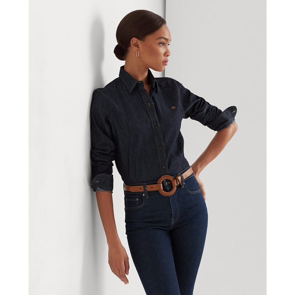 Ralph lauren denim necktie shirt online