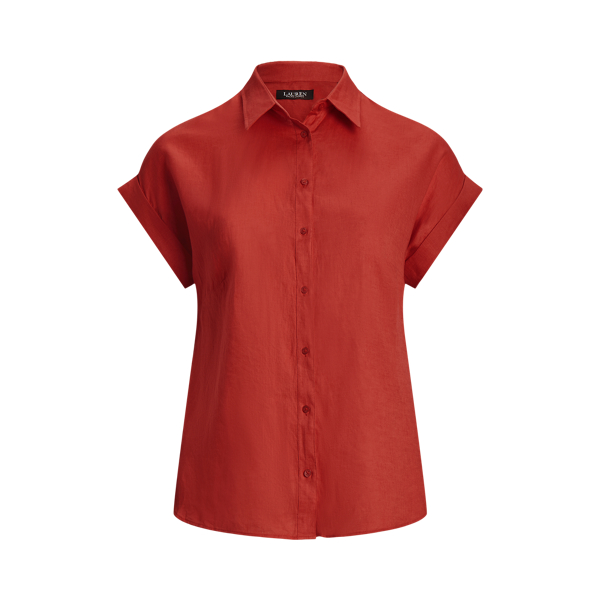 Relaxed-Fit Kurzarmhemd aus Leinen Lauren Woman in 1