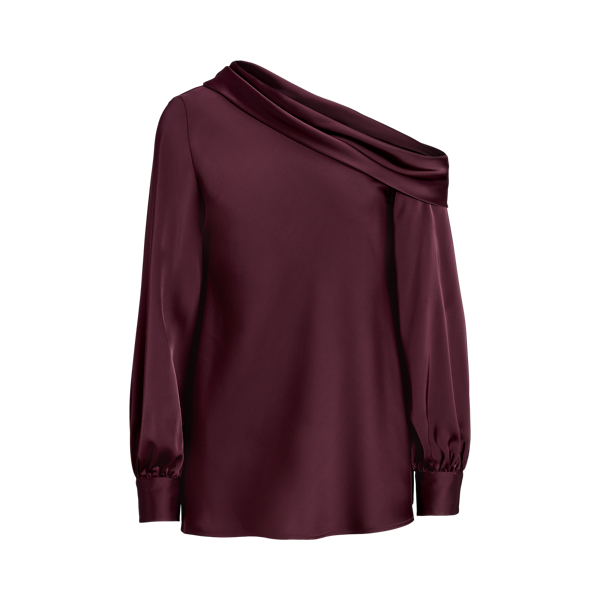 Blusa de raso con hombro descubierto