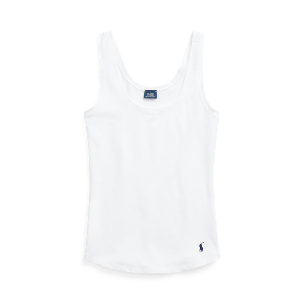 Polo Ralph Lauren 스트레치 코튼 블렌드 스쿱넥 탱크탑 화이트 클라우드 2