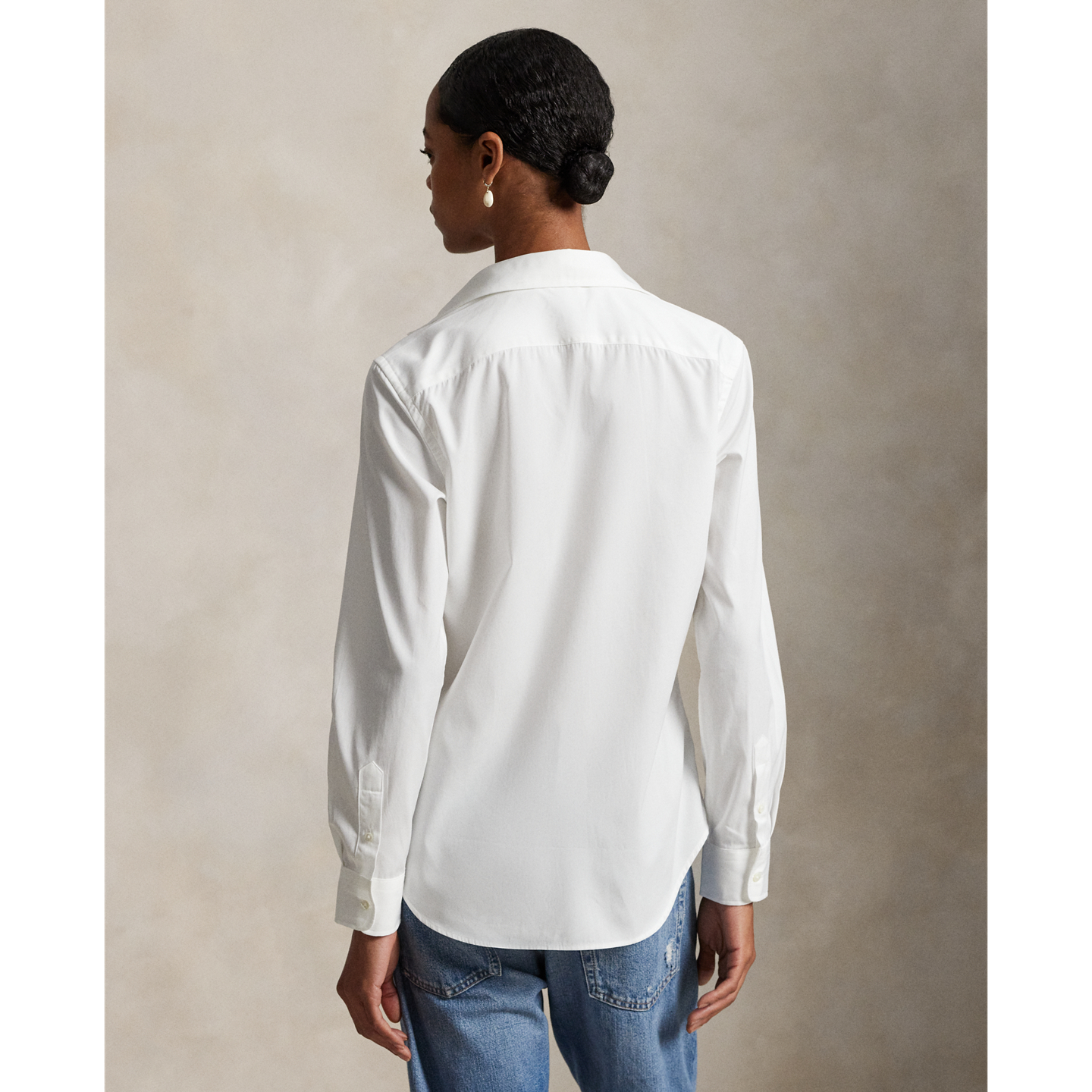 Женская рубашка Ralph Lauren Slim Fit Cotton, цвет: Белый — фото 2