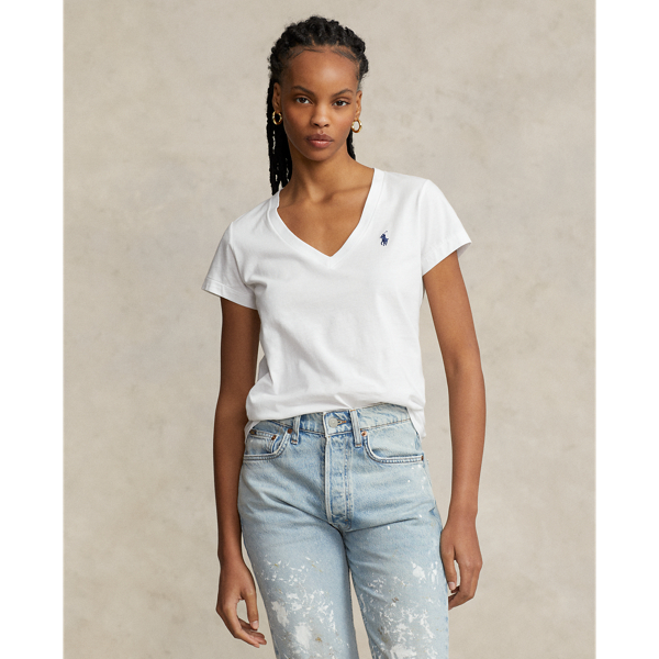 Cotton Jersey V Neck Tee Ralph Lauren Australia