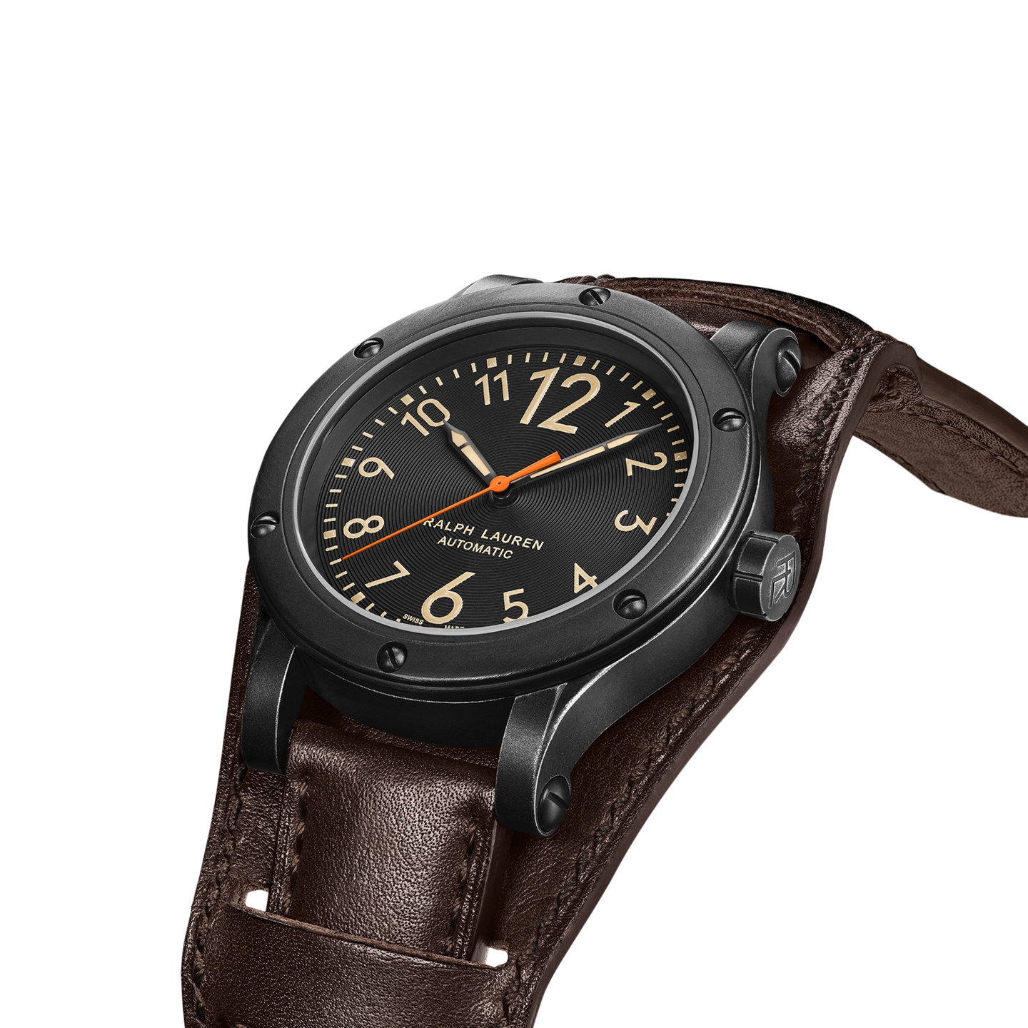 Мужские часы Ralph Lauren 42 MM Aged Steel, цвет: Чёрный — фото 1