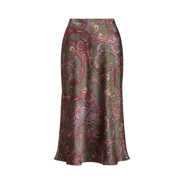 Paisley Satin Charmeuse Skirt Lauren 1