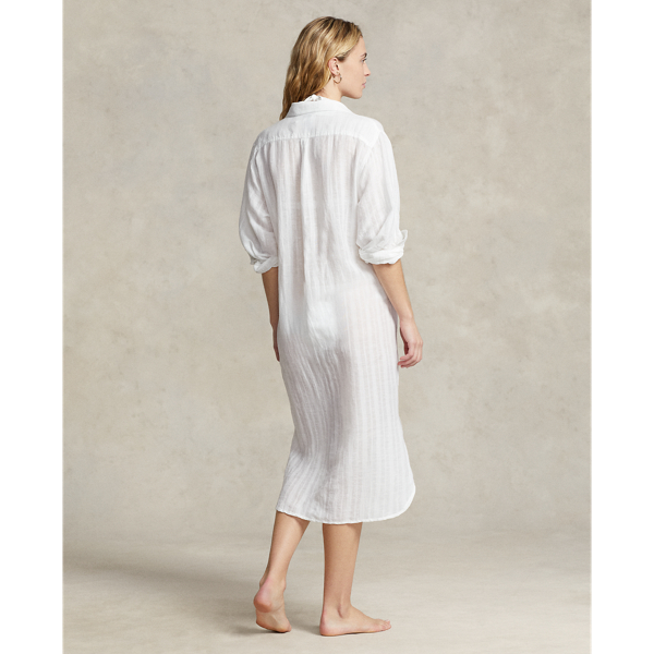 Hemdkleid-Cover-up f&uuml;r Badeanzug Polo Ralph Lauren in Wei&szlig; 4