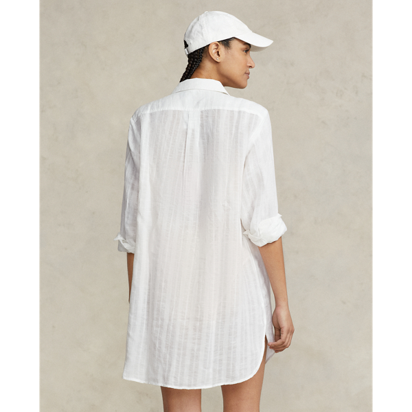 Hemdkleid-Cover-up f&uuml;r Badeanzug Polo Ralph Lauren in Wei&szlig; 4