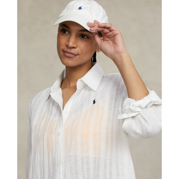 Hemdkleid-Cover-up f&uuml;r Badeanzug Polo Ralph Lauren in Wei&szlig; 5