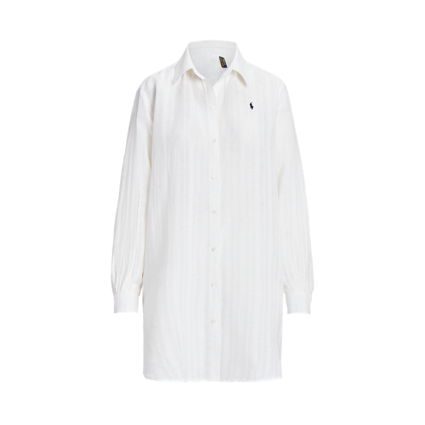 Hemdkleid-Cover-up f&uuml;r Badeanzug Polo Ralph Lauren in Wei&szlig; 2