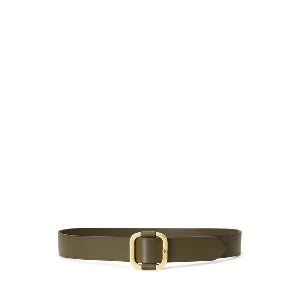 Slide-Buckle Leather Belt Lauren 1