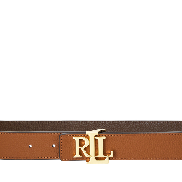 Logo Reversible Pebbled Leather Belt