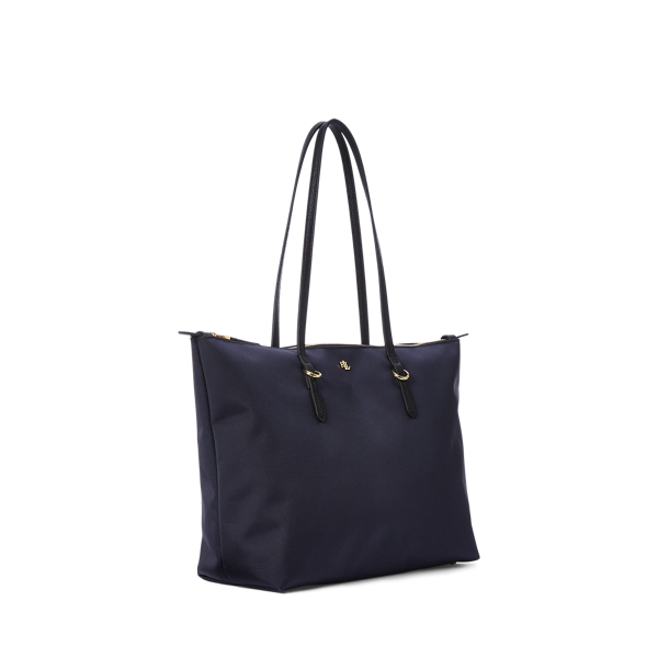 Ralph lauren black nylon tote bag with gold initials online