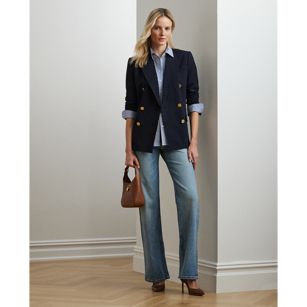 Zweireihiger Blazer aus Wollkrepp