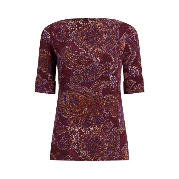 Paisley-Top mit U-Boot-Ausschnitt Lauren in 1