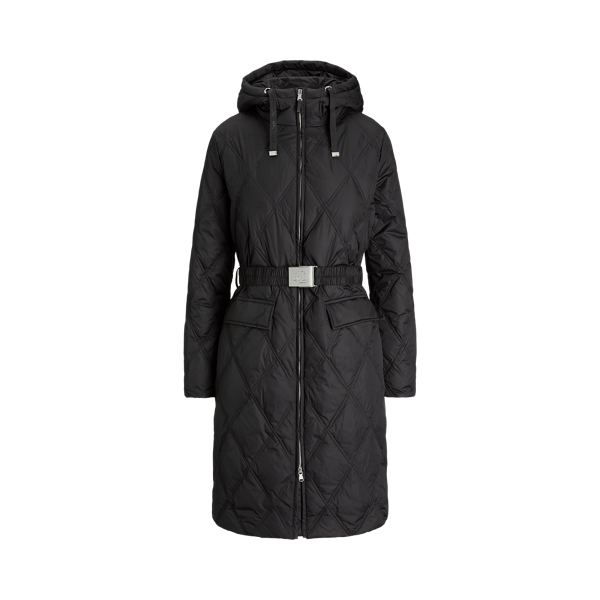 Diamond-Quilted Hooded Down Coat Lauren 1