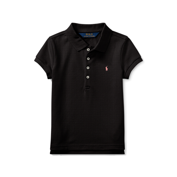 Stretch Mesh Polo Shirt Girls 2-6x 1