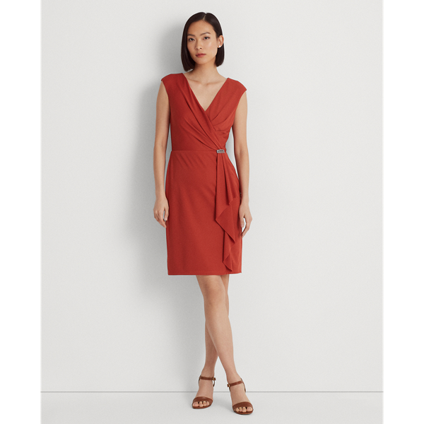Jersey Cap-Sleeve Cocktail Dress
