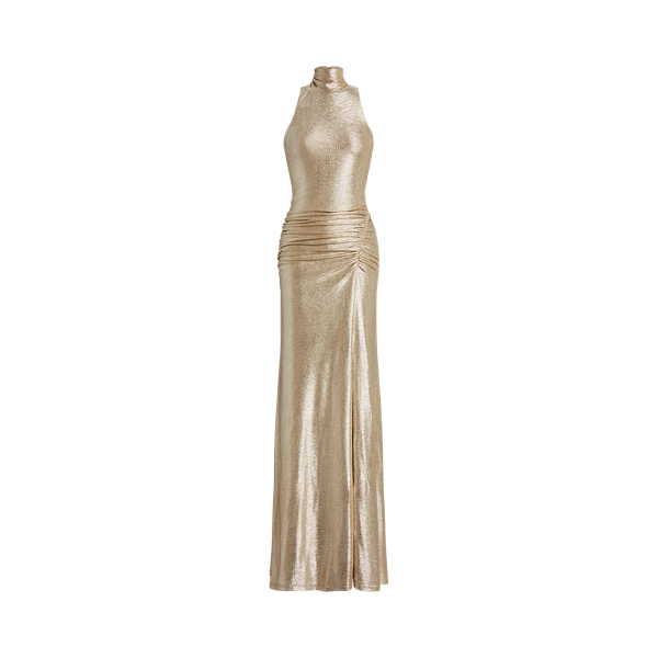 Metallic Sleeveless Roll Neck Gown Lauren 1